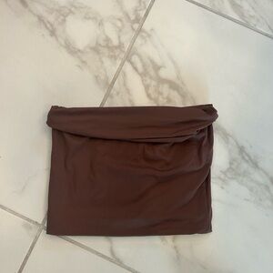 Zara Brown Strapless Tunic Top